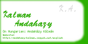 kalman andahazy business card