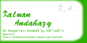 kalman andahazy business card